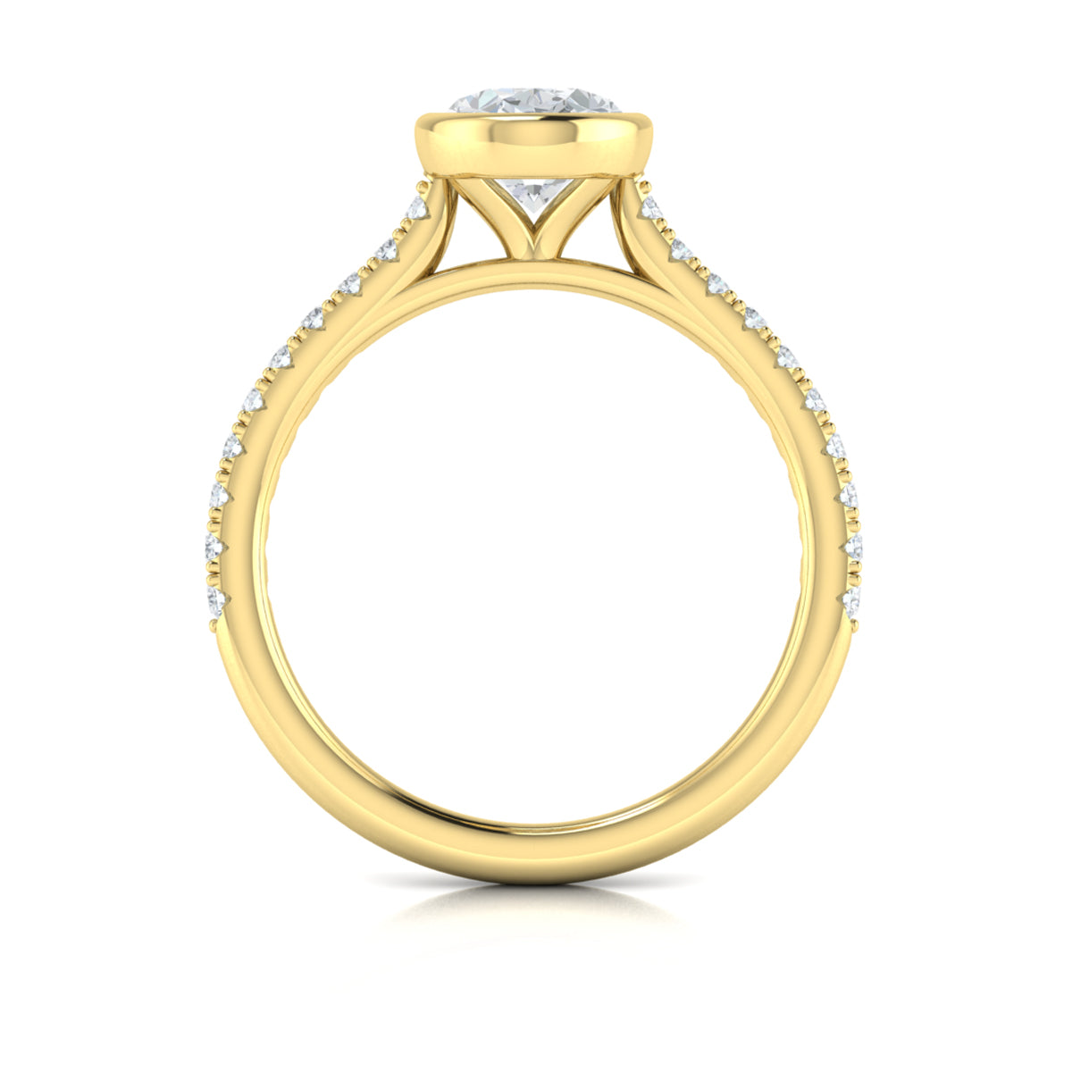 18kt Yellow Gold Classic Oval Diamond Engagement Ring