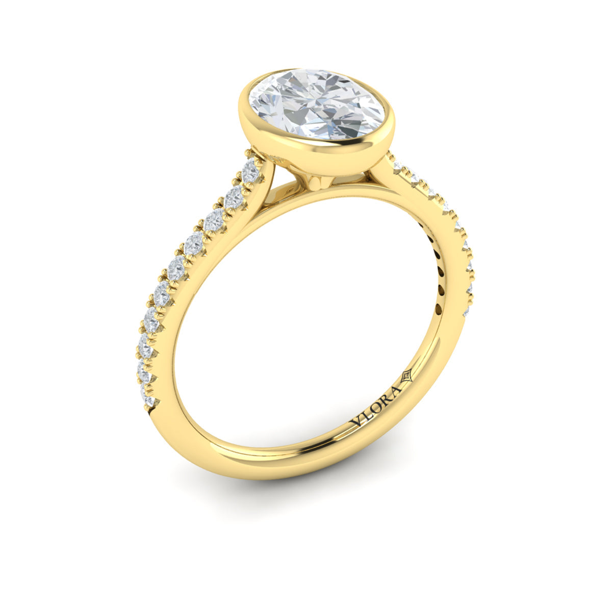 18kt Yellow Gold Classic Oval Diamond Engagement Ring