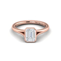 14kt Rose Gold Emerald Cut Bezel Engagement Ring
