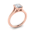 14kt Rose Gold Emerald Cut Bezel Engagement Ring