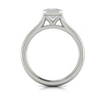 14K White Gold Emerald Cut Bezel Engagement Ring