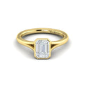 18kt Yellow Gold Emerald Cut Bezel Engagement Ring