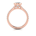 18kt Rose Gold Oval Diamond Bezel Engagement Ring