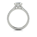 14K White Gold Oval Bezel Diamond Engagement Ring