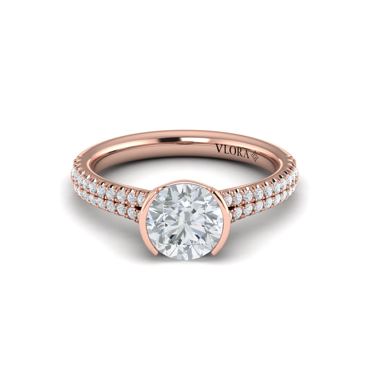14kt Rose Gold Round Diamond Classic Engagement Ring