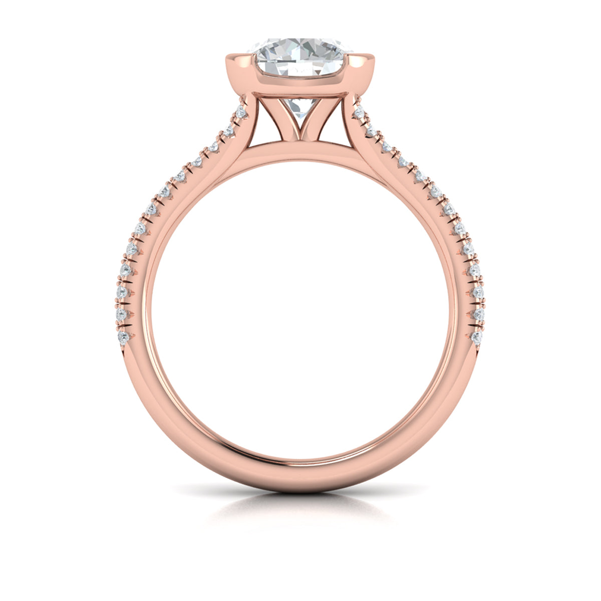 14kt Rose Gold Round Diamond Classic Engagement Ring
