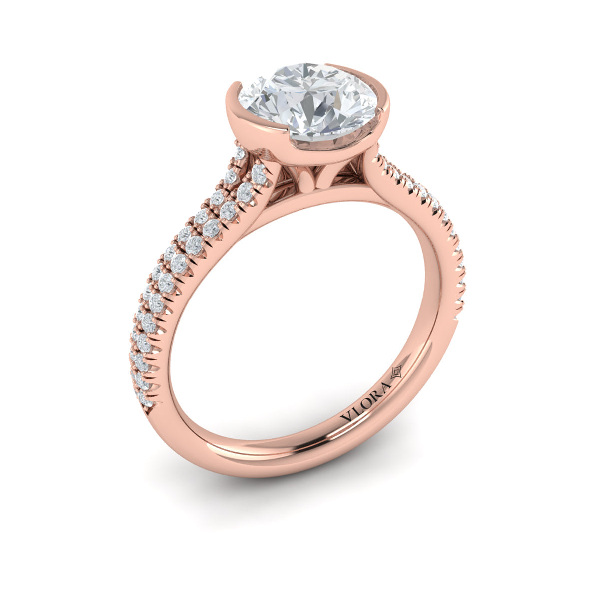 14kt Rose Gold Round Diamond Classic Engagement Ring