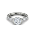 14K White Gold Round Diamond Split Shank Ring