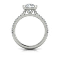14K White Gold Round Diamond Split Shank Ring