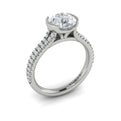 14K White Gold Round Diamond Split Shank Ring