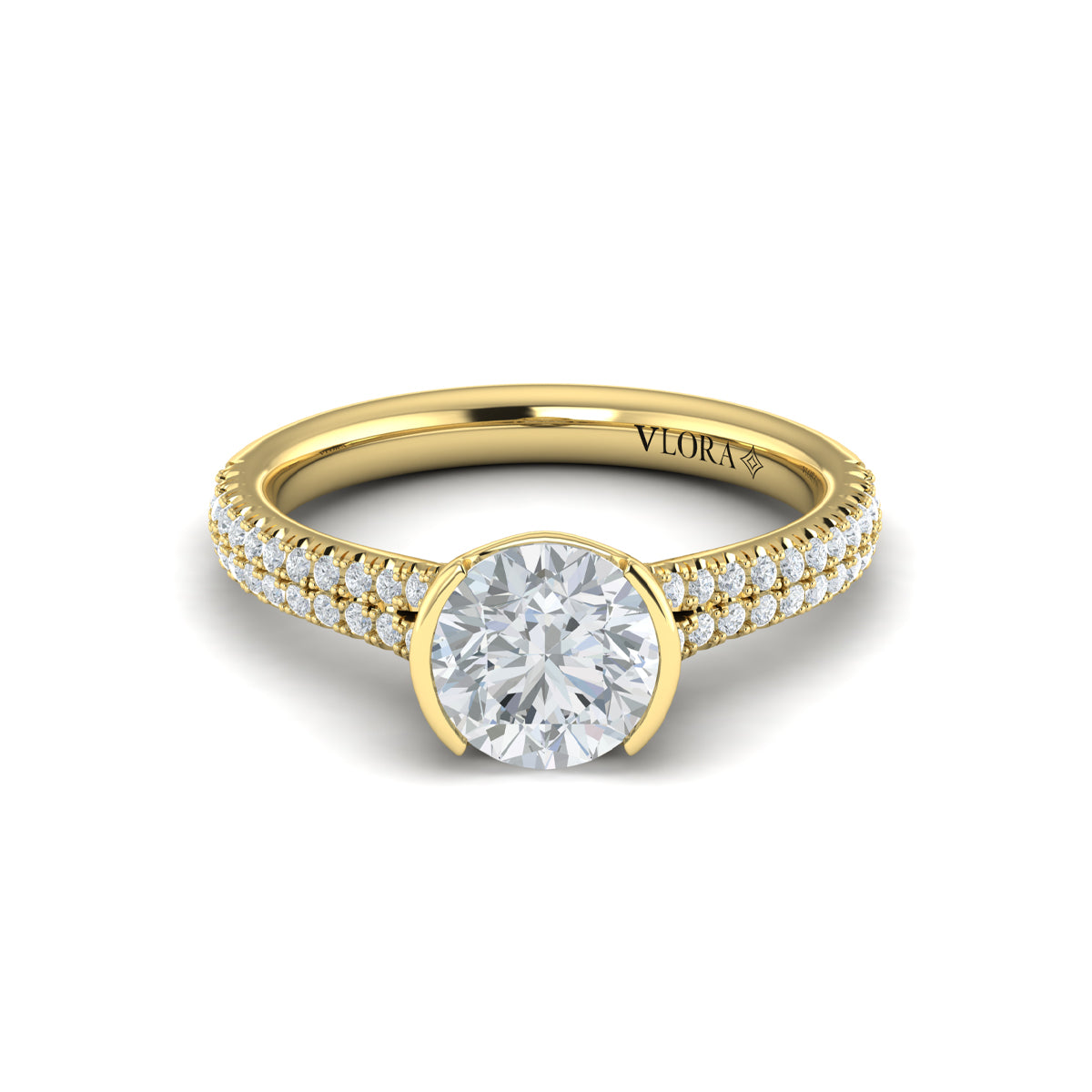 14kt Yellow Gold Round Diamond Classic Engagement Ring