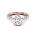 14kt Rose Gold Oval Diamond Bezel Engagement Ring