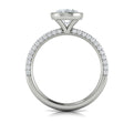 14K White Gold Oval Bezel Diamond Engagement Ring