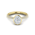 14kt Yellow Gold Oval Diamond Bezel Engagement Ring