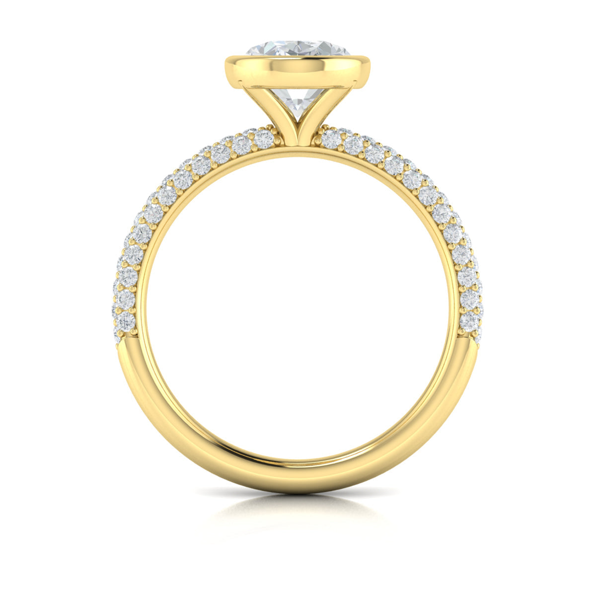 14kt Yellow Gold Oval Diamond Bezel Engagement Ring