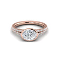 14kt Rose Gold Oval Diamond Bezel Engagement Ring