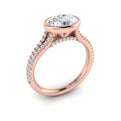 14kt Rose Gold Oval Diamond Bezel Engagement Ring