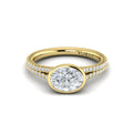 14kt Yellow Gold Oval Diamond Bezel Engagement Ring
