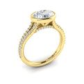 14kt Yellow Gold Oval Diamond Bezel Engagement Ring