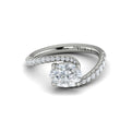 14K White Gold Oval Diamond Celestial Engagement Ring