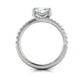14K White Gold Oval Diamond Celestial Engagement Ring
