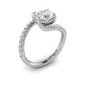 14K White Gold Oval Diamond Celestial Engagement Ring