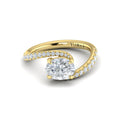 14kt Yellow Gold Oval Diamond Celestial Engagement Ring