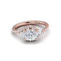 14kt Rose Gold Oval Diamond Vine Engagement Ring