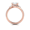 14kt Rose Gold Oval Diamond Vine Engagement Ring