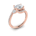 14kt Rose Gold Oval Diamond Vine Engagement Ring