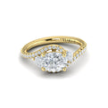 14kt Yellow Gold Oval Diamond Vine Engagement Ring