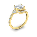 14kt Yellow Gold Oval Diamond Vine Engagement Ring