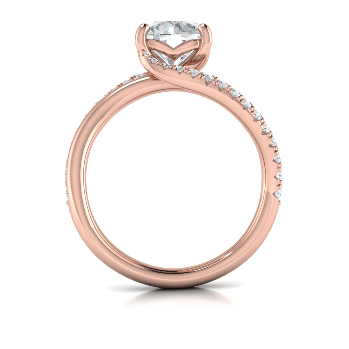 14kt Rose Gold Round Diamond Engagement Ring