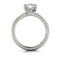 14K White Gold Round Diamond Asymmetric Engagement Ring