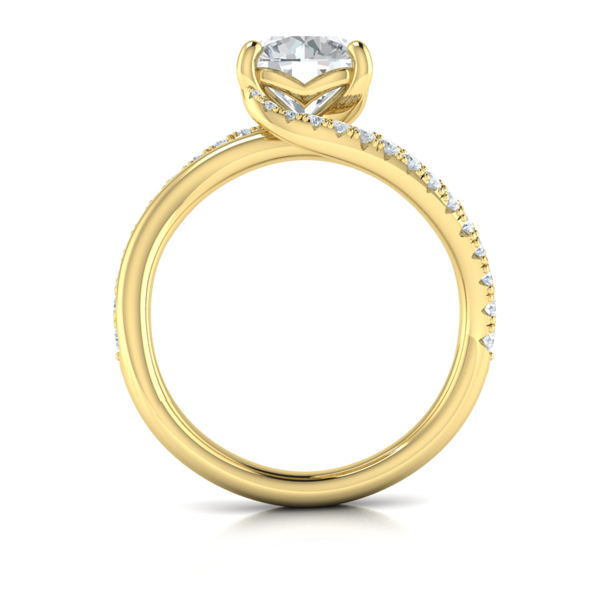 14kt Yellow Gold Round Diamond Engagement Ring