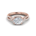 18kt Rose Gold Oval Diamond Embrace Engagement Ring