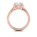 18kt Rose Gold Oval Diamond Embrace Engagement Ring