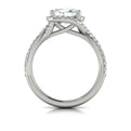 14K White Gold Oval Diamond Embrace Halo Ring