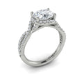 14K White Gold Oval Diamond Embrace Halo Ring