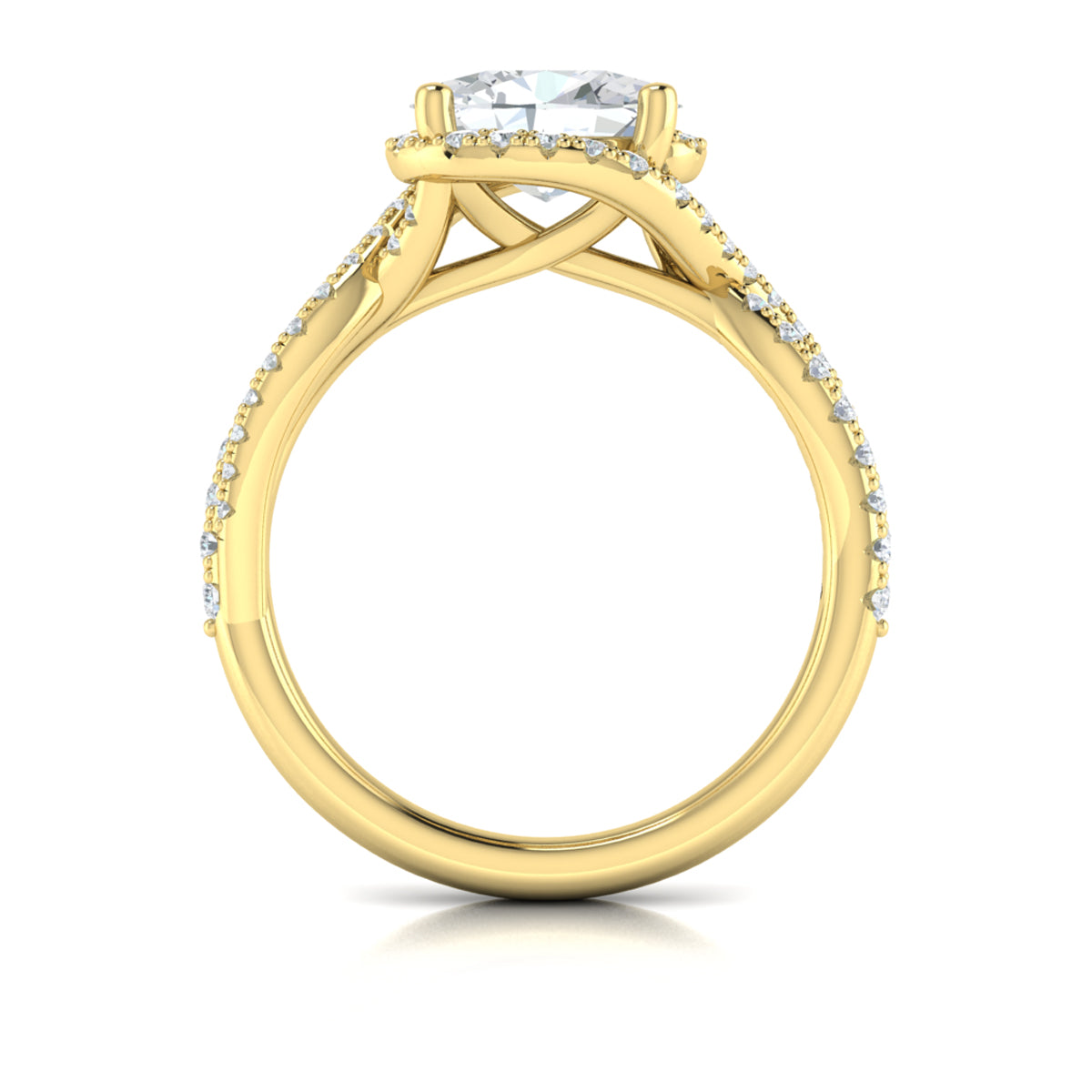14kt Yellow Gold Oval Diamond Embrace Engagement Ring