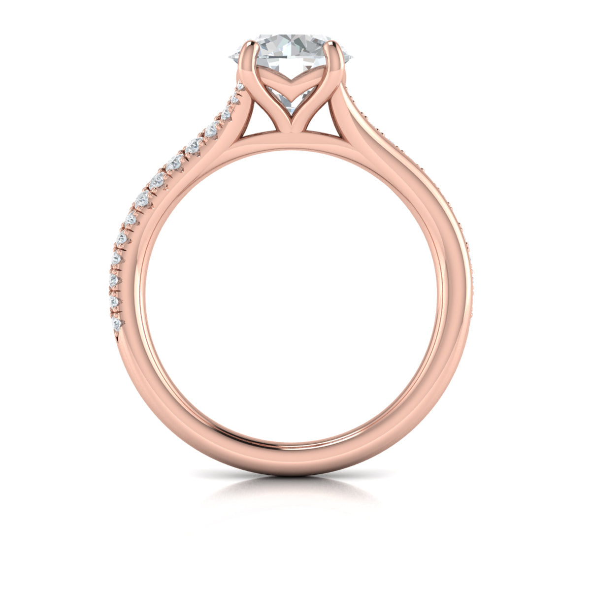 14kt Rose Gold Split Shank Diamond Engagement Ring