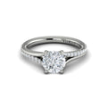 14K White Gold Split Shank Diamond Engagement Ring