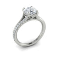 14K White Gold Split Shank Diamond Engagement Ring