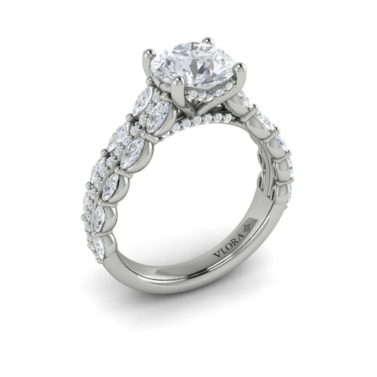 14K White Gold Marquise Diamond Harmony Engagement Ring