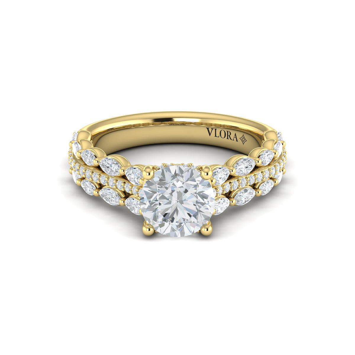 14kt Yellow Gold Round Diamond Harmony Engagement Ring