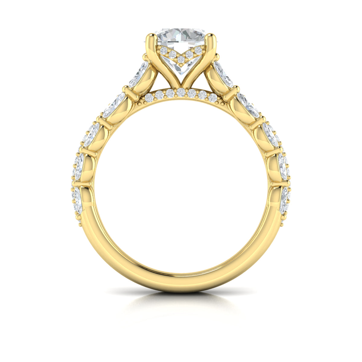 14kt Yellow Gold Round Diamond Harmony Engagement Ring