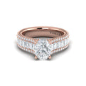 14kt Rose Gold Oval Diamond Bridal Ring