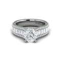14K White Gold Oval Diamond Cathedral Engagement Ring