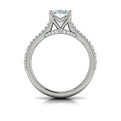 14K White Gold Oval Diamond Cathedral Engagement Ring