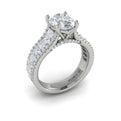 14K White Gold Oval Diamond Cathedral Engagement Ring